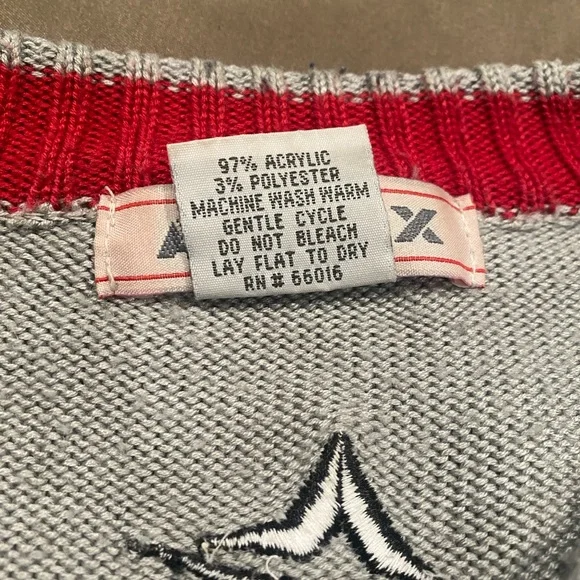 Avirex Gray and Red Men's Sweater